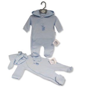 Baby boys all-in-one with hood bunny design for UK babies